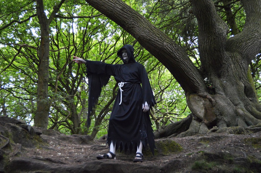 Our very own Grim Reaper awaits you at the top of the railway climb!